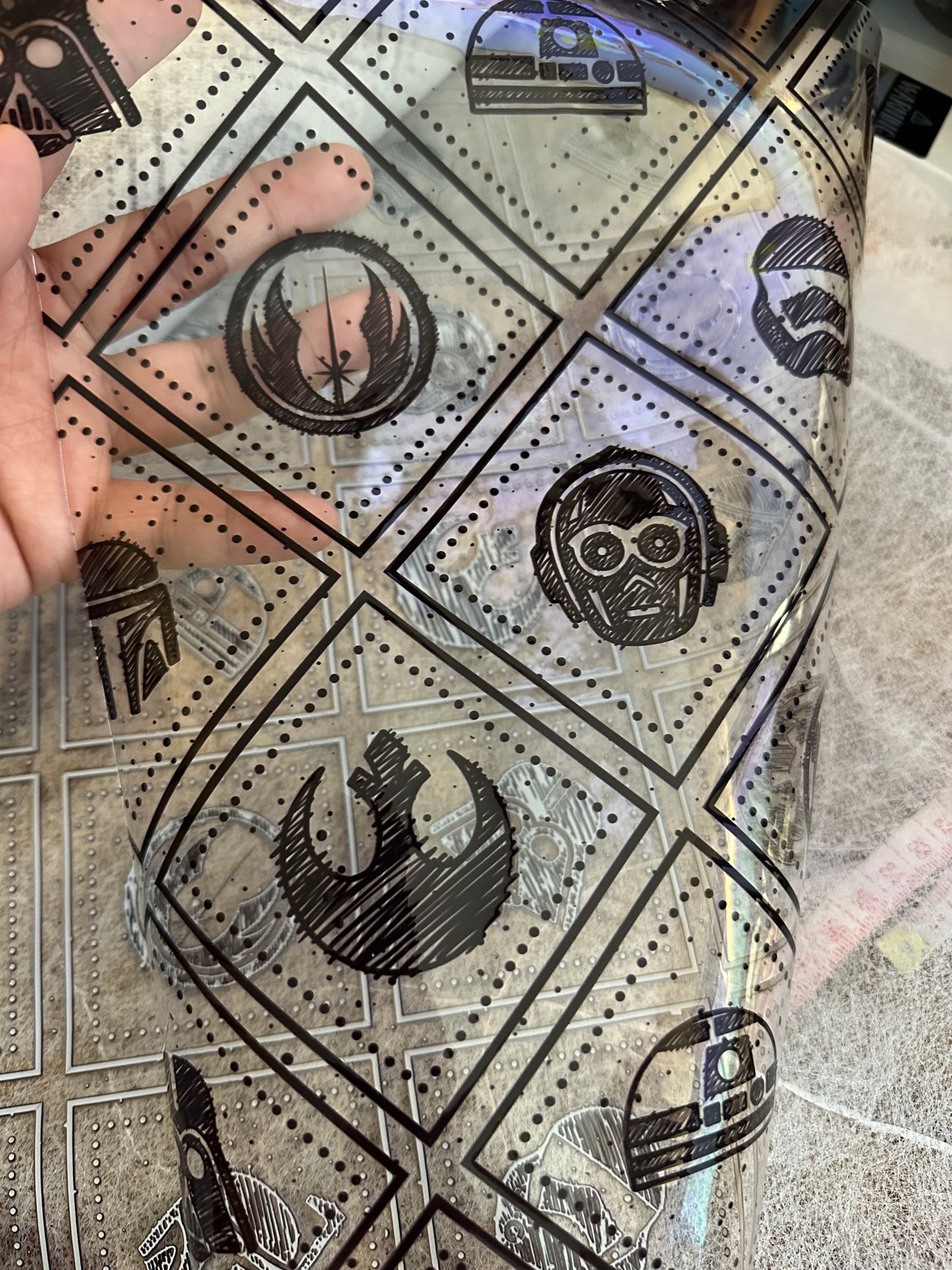 SW helmets and logos Clear TPU Vinyl remnant