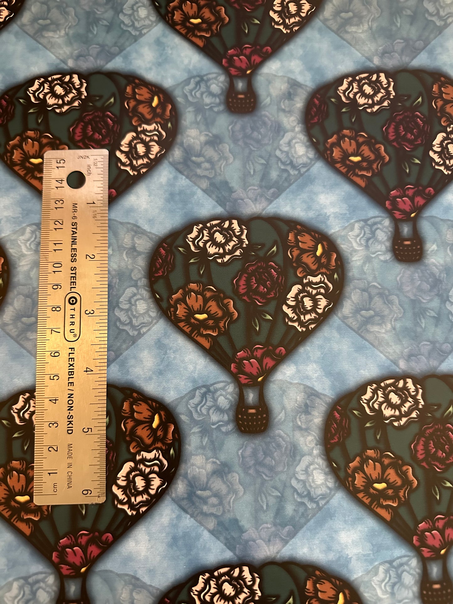 Floral Hot Air Balloon vinyl UNUSED