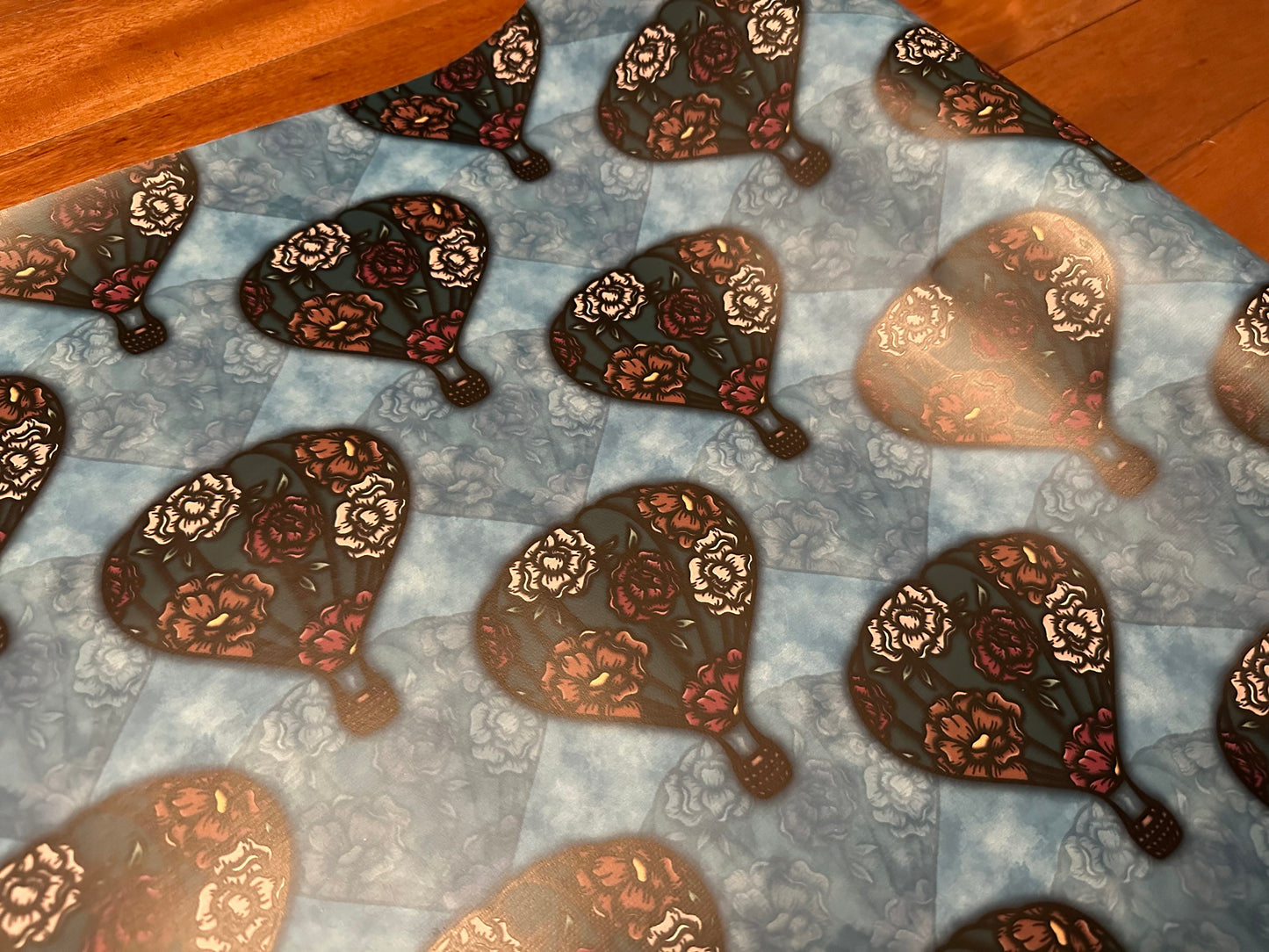 Floral Hot Air Balloon vinyl UNUSED