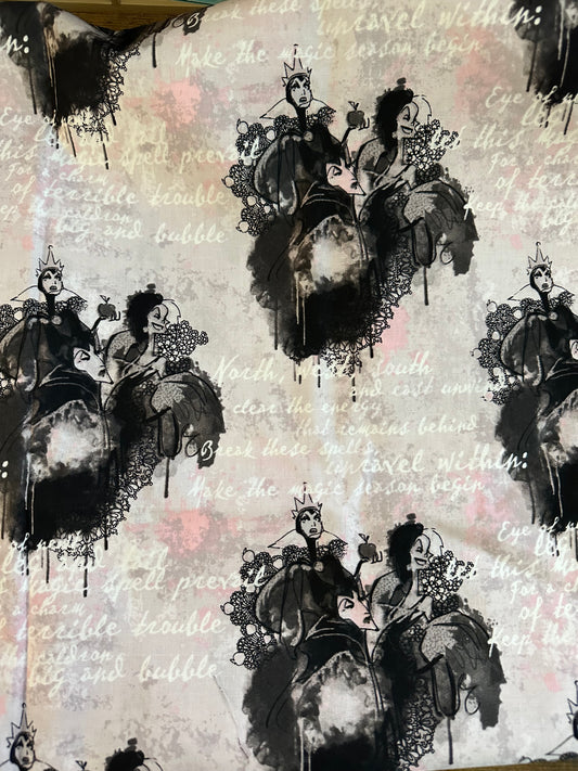 Lady Villains pink grunge COTTON FABRIC