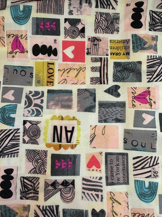Wish Stamps by Carrie Bloomston  COTTON FABRIC